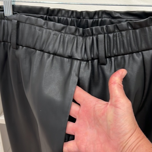 VIOLETA Faux Leather Adjustable Waist Cropped Pants - Picture 4 of 12